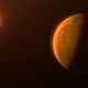Artist’s conception of the flare from Proxima Centauri, and an exoplanet in orbit around it.